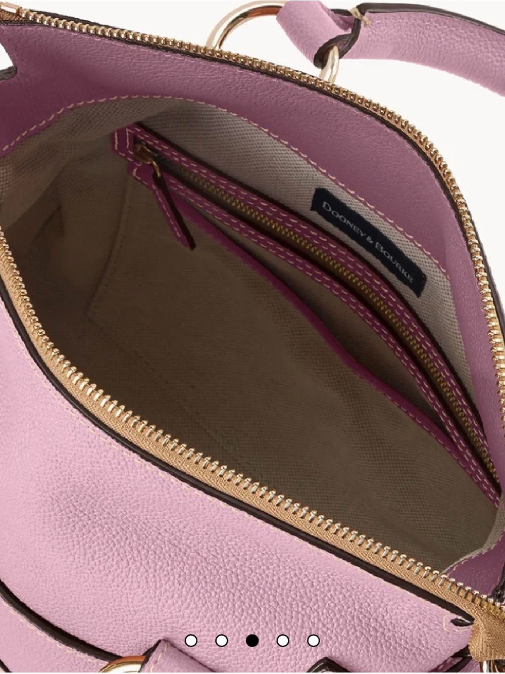 Dooney & Burke Sorrento Satchel 30 With Pocket in  Dusty Rose NWT - Picture 3 of 5